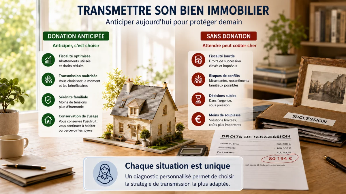 Donation immobilière : faut-il transmettre un bien de son vivant ou attendre la succession ?