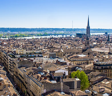 La ville de Bordeaux vue de haut